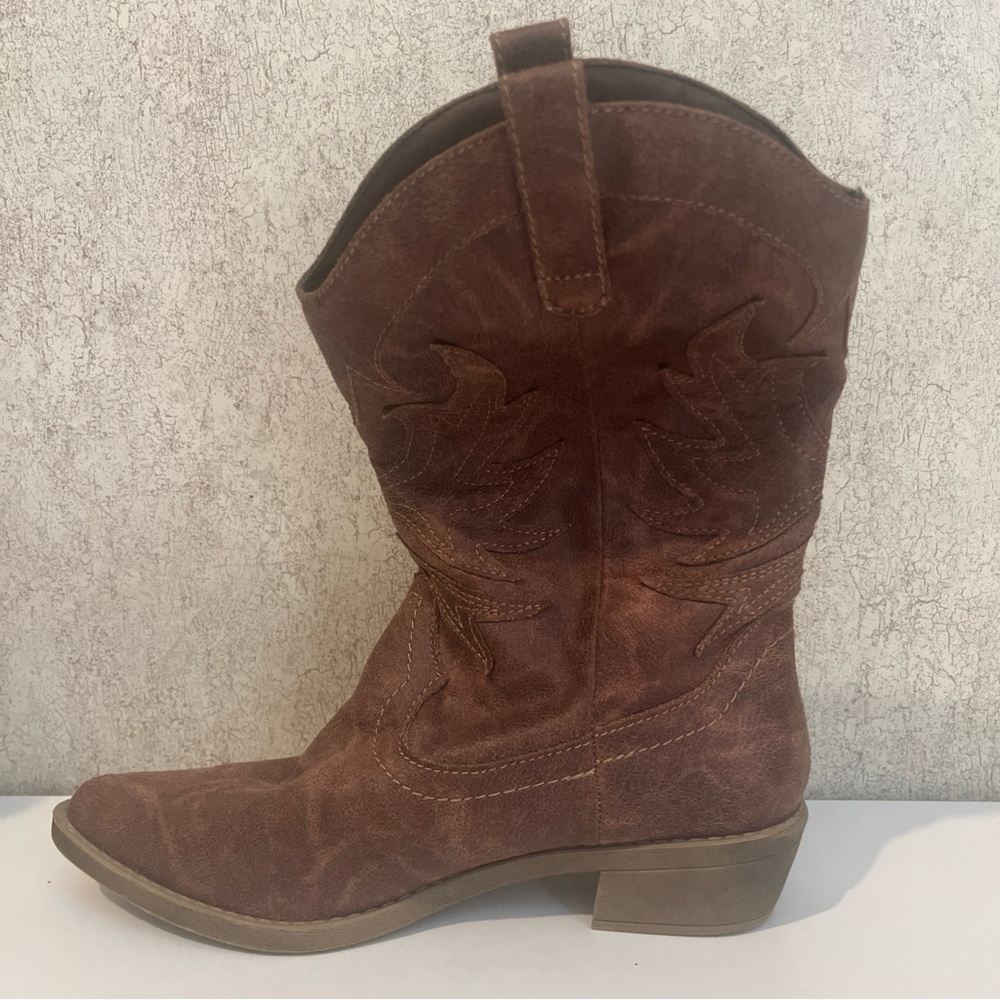 Rampage Cowboy Boots Brown Faux Vikki Women’s 7.5 New 328319 - Picture 7 of 9